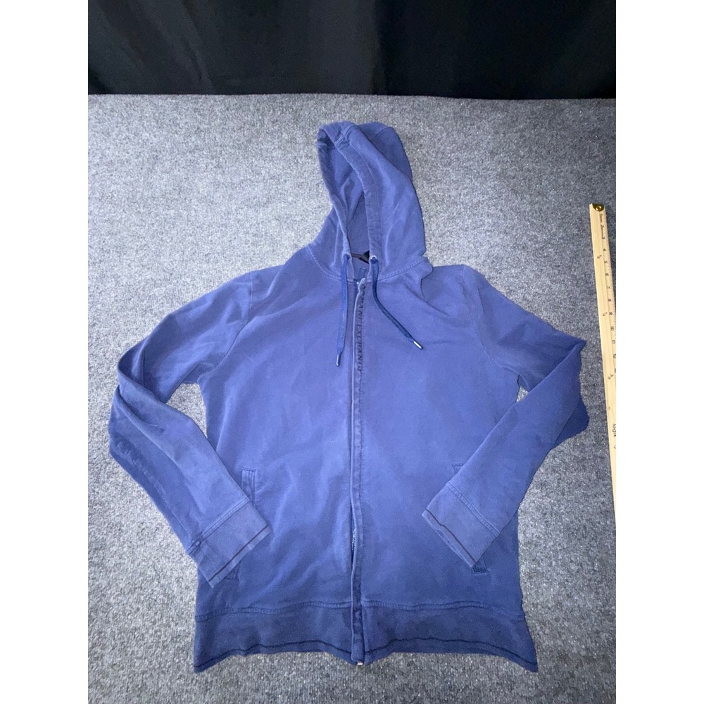 Armani Exchange Womens Blue Full Zip French Terry Hoodie Sweatshirt Large